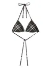 Burberry Checkered Design Triangle Bikini Top In Brown