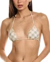Burberry Check Bikini Top In White