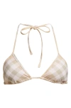Burberry Check Triangle Bikini Top In Flax Ip Check