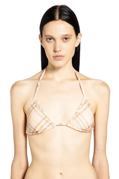 Burberry Check Bikini Top In Multi