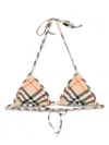 Burberry Ekd Ww Bikini Top In Neutrals