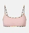Burberry Check Bikini Top In Pink