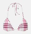 Burberry Check Bikini Top In Multi