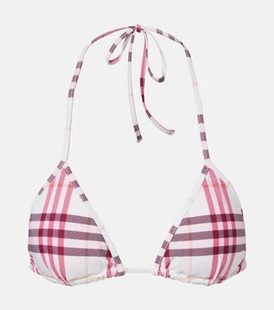 Burberry Check Bikini Top In Multi