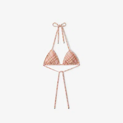 Burberry Check Bikini Top In Teacup