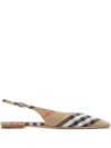 Burberry Check Birdie Slingback Ballerina Flats Women In Braun
