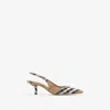 Burberry Slingback Pumps Birdie Check Women In Sand