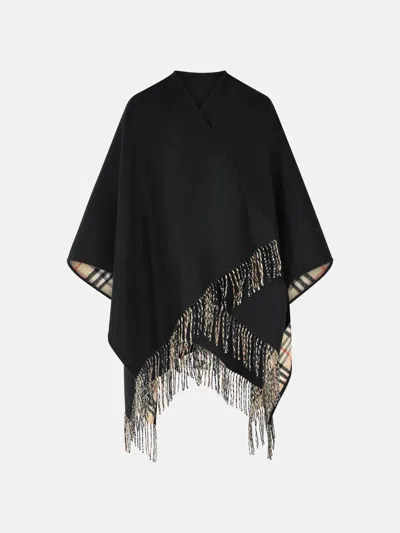 Burberry 'check' Black Cashmere Cape