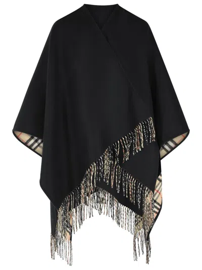 Burberry 'check' Black Cashmere Cape