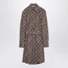 Burberry Chemisier Cotton Short Dress With Check Print In Nude