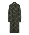 Burberry Check Wool Blend Shirt Dress In Black