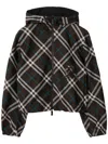 Burberry Women's Casual Bomber Khaki Blue White Plaid In Green