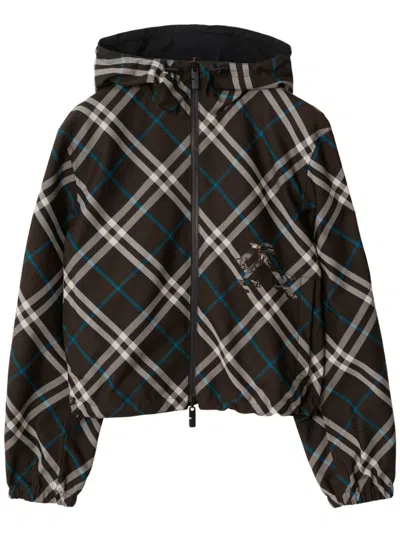 Burberry Reversible Checked Jacket In Green