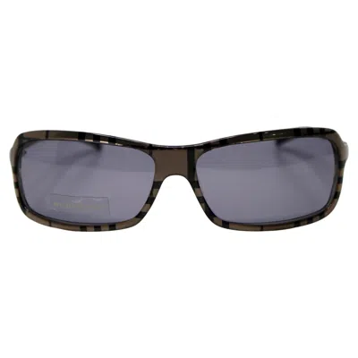 Pre-owned Burberry Check Blue Tinted Rectangular Sunglasses Circa 1990s