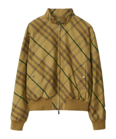 BURBERRY BURBERRY CHECK PRINTED ZIPPED BOMBER JACKET