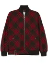 Burberry Womens  Check-print Two-buttoned-pockets Relaxed-fit Woven-blend Jacket In C1205