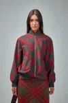Burberry Womens  Check-print Two-buttoned-pockets Relaxed-fit Woven-blend Jacket In Grey