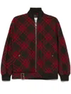 Burberry Womens  Check-print Two-buttoned-pockets Relaxed-fit Woven-blend Jacket In Red