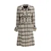 Burberry Check Bouclé Coat In White
