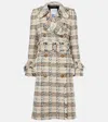Burberry Check Bouclé Coat In Beige