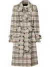 Burberry Check Bouclé Coat In Neutrals