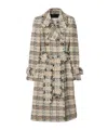 Burberry Check Bouclé Coat In Nude