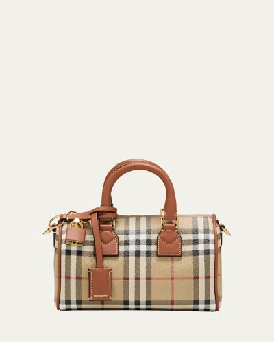 Burberry Check Bowling Shoulder Bag In Vntg Chk Briar Brown