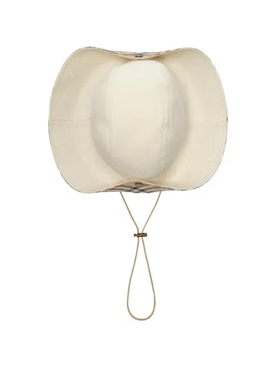 Burberry Check Brim Tropical Gabardine Hat In Neutrals