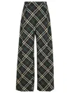 BURBERRY CHECK BROWN WOOL BLEND TROUSERS