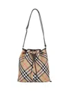 Burberry Check Bucket Bag In Beige