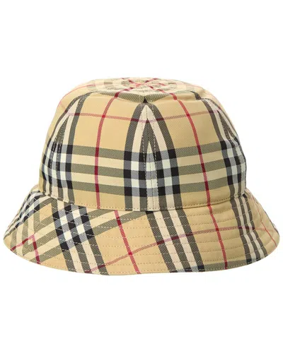 Burberry Women Signature Check Bucket Hat In Cream