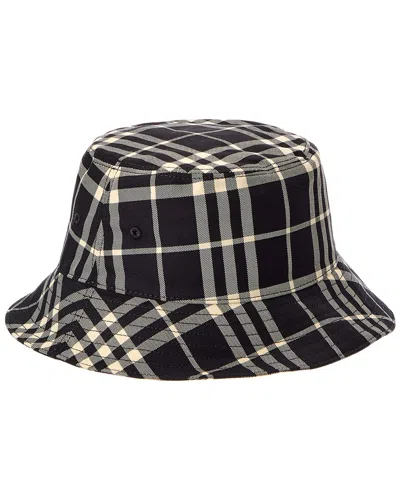 Burberry Check Bucket Hat In Black