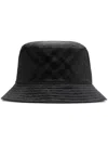 Burberry Check Bucket Hat In Black