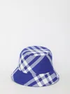 Burberry Checkered Wool Blend Bucket Hat With Two Air Vents In Blue