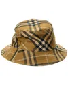 Burberry Check Bucket Hat In Brown