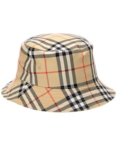 Burberry Check Bucket Hat In Brown