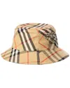 Burberry Check Bucket Hat In Brown