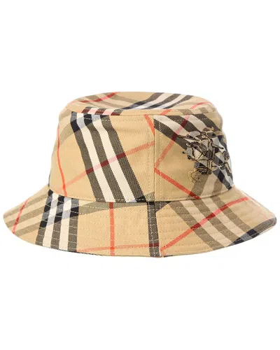 Burberry Check Bucket Hat In Brown