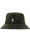 Burberry Check Bucket Hat In Green