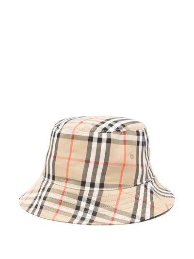 Burberry Kids' Check Bucket Hat In Neutral
