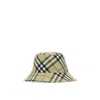 Burberry Ered Cotton Blend Bucket Hat With Nine Words In Neutrals