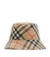 Burberry Check Bucket Hat In Brown