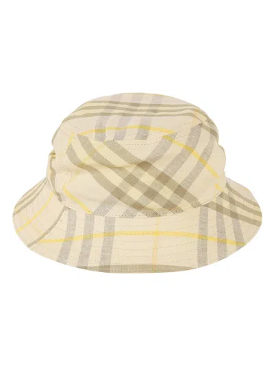 Burberry Check Bucket Hat In Wheat Ip Check