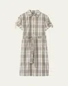Burberry Check Buckle Short-sleeve Shirtdress