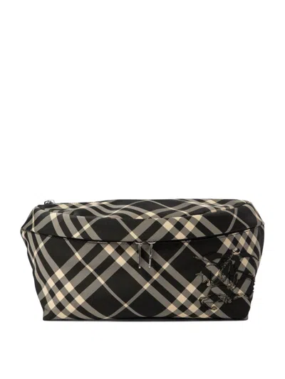 Burberry Men's Check Belt Bag In Black