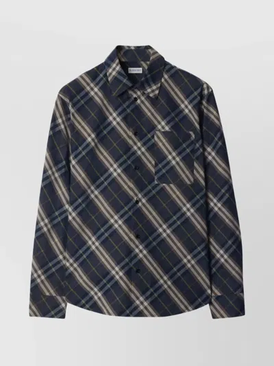 Burberry Check Button-down Shirt With Front Pocket