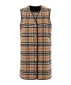 Burberry Check Button Jacket In Brown