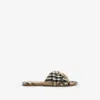 Burberry Beige Check Cabana Slides In Neutral