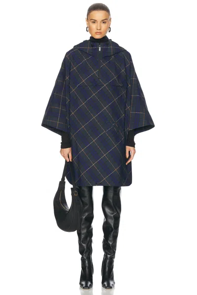 Burberry Check Cady Cape In Blue