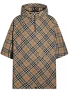 Burberry Check Cady Cape In Neutrals